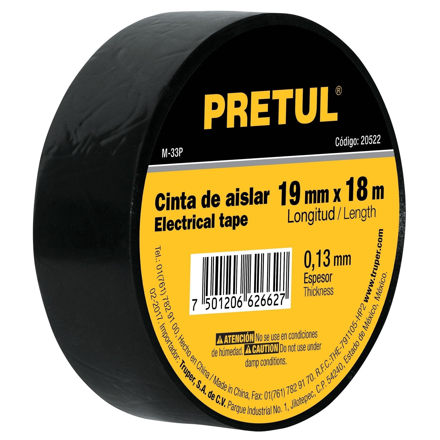 Cinta de aislar # 33, 18 m, pretul