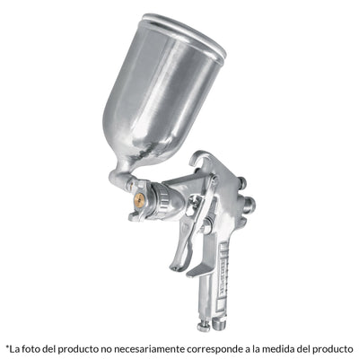 Pistola p/pintar gravedad LVMP,vaso aluminio, boquilla 1.7mm