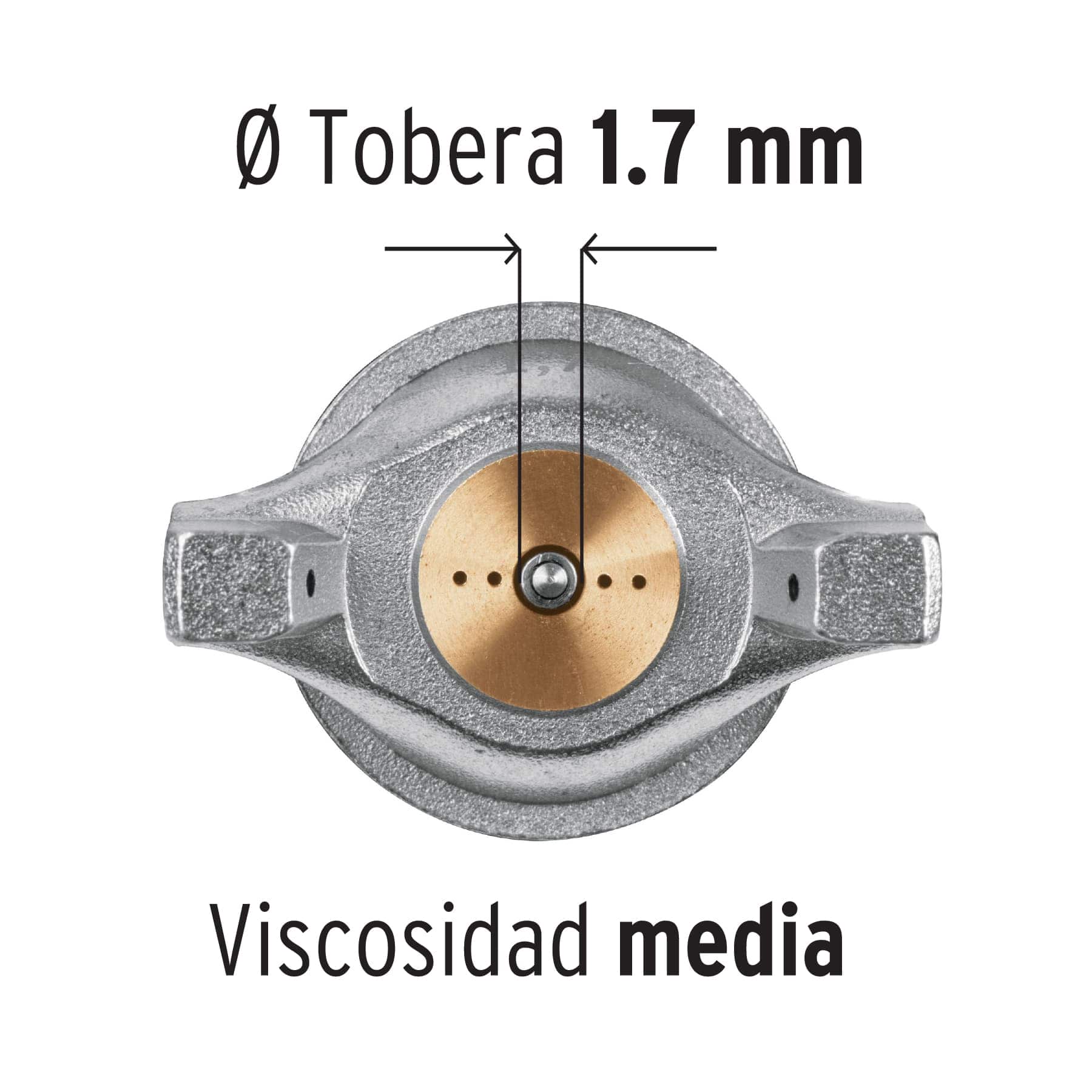 Pistola p/pintar gravedad LVMP,vaso aluminio, boquilla 1.7mm