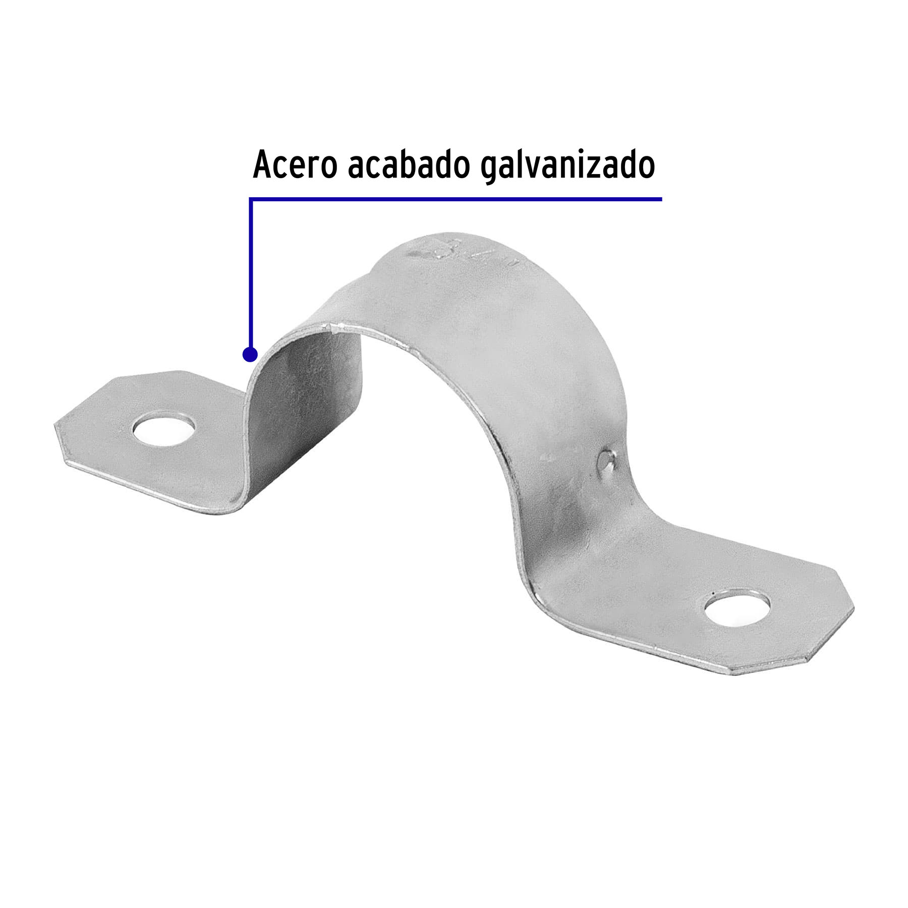 Abrazadera tubo tipo omega 3/4", bolsa con 10 pzas, Volteck