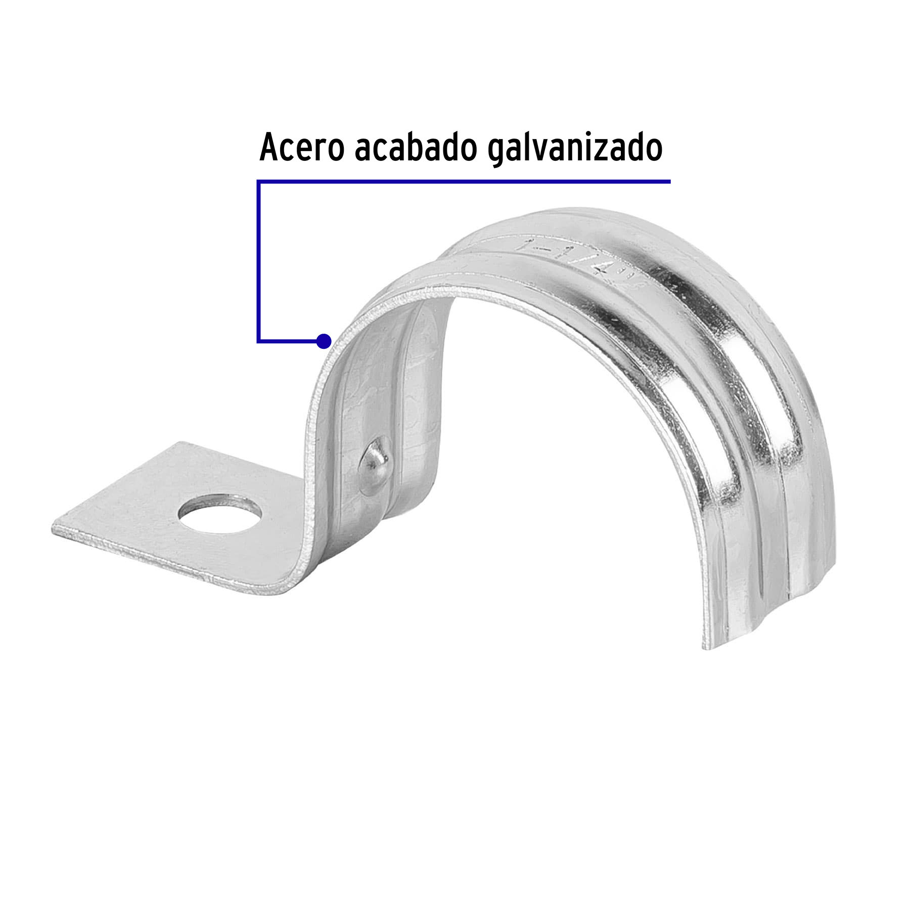 Abrazadera tubo tipo uña 1-1/4", bolsa con 5 pzas, Volteck