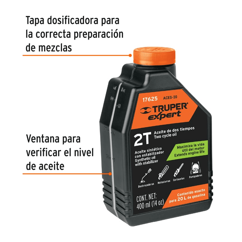 Aceite para motor de dos tiempos, 16 oz