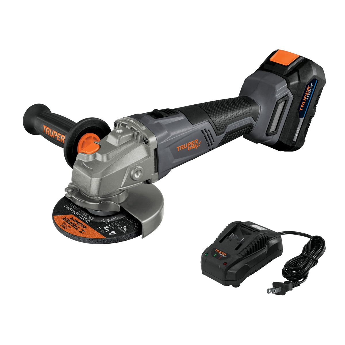Esmeriladora angular inalámbrica 4-1/2', 20V, sin carbones