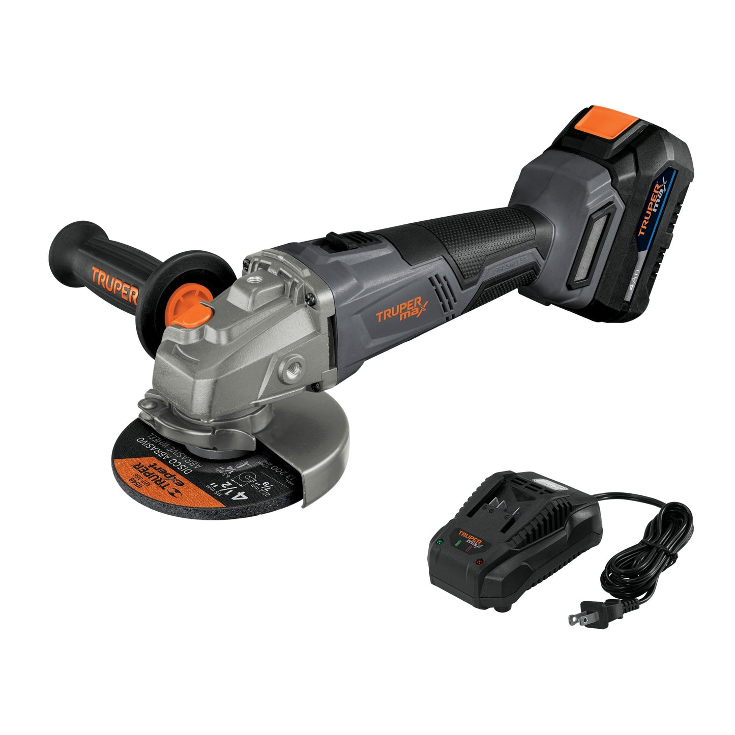 Esmeriladora angular inalámbrica 4-1/2', 20V, sin carbones