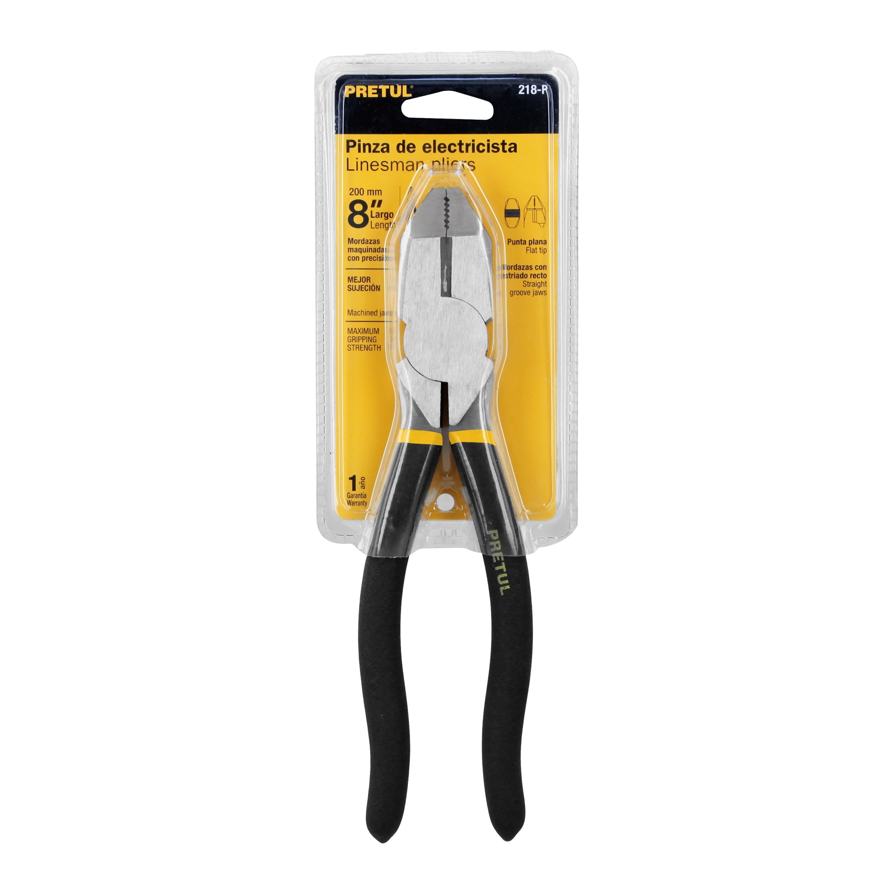 Pinza pesada de electricista 8", pretul
