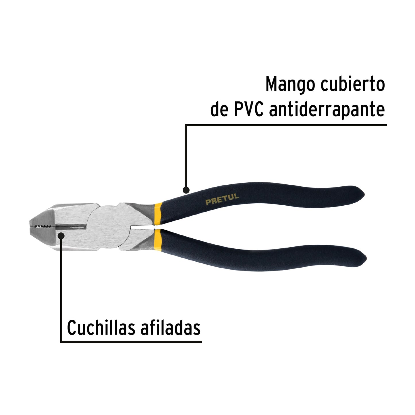 Pinza pesada de electricista 8", pretul