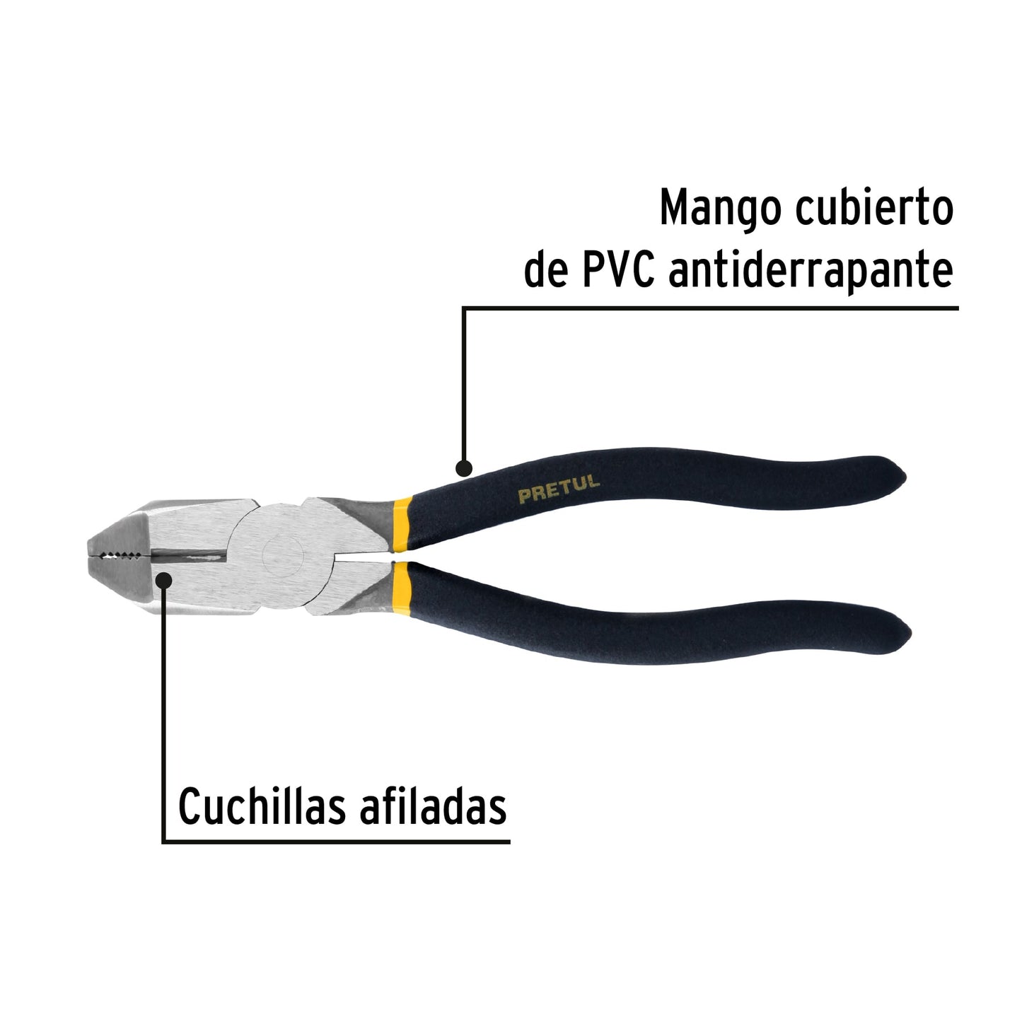 Pinza pesada de electricista 9", pretul