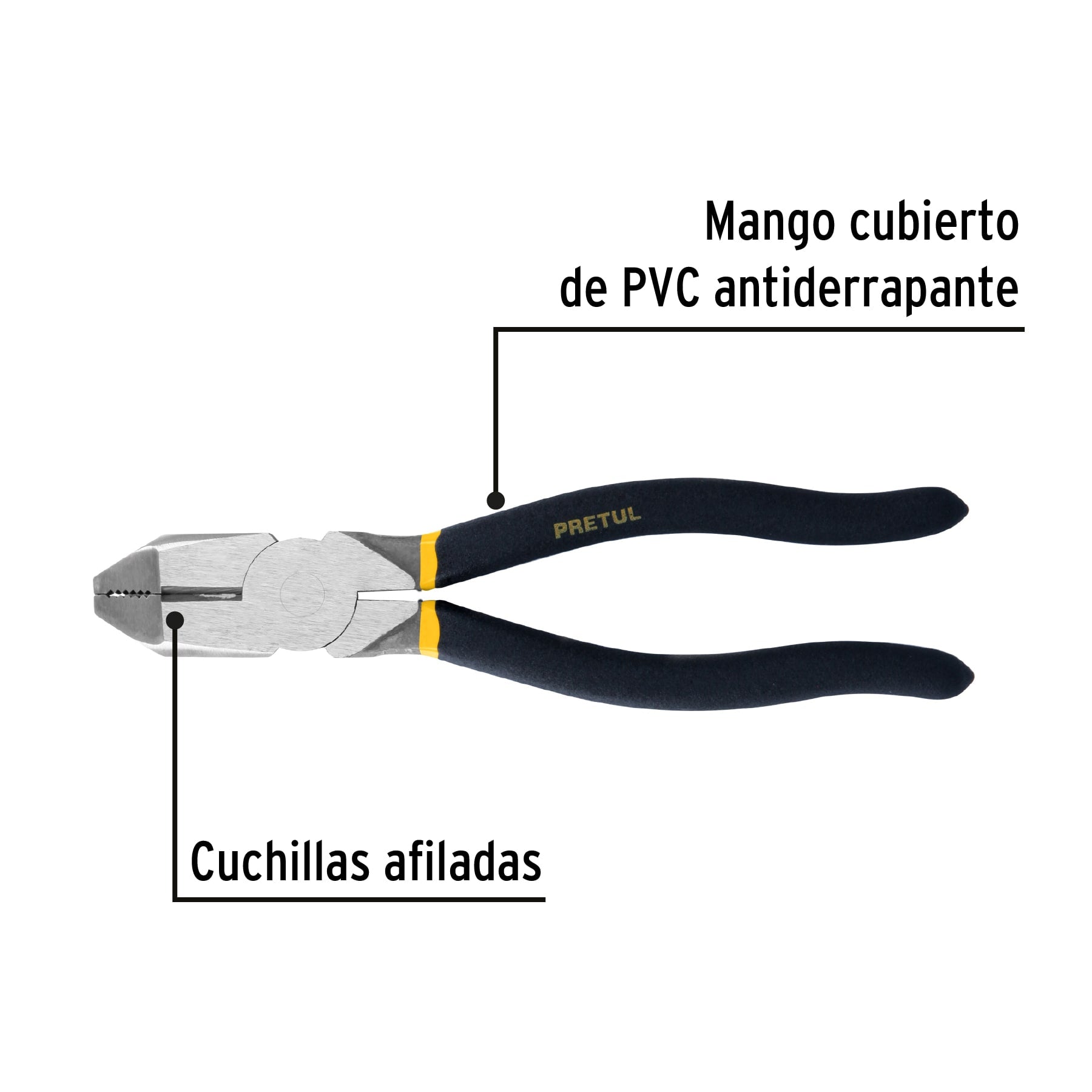 Pinza pesada de electricista 9", pretul