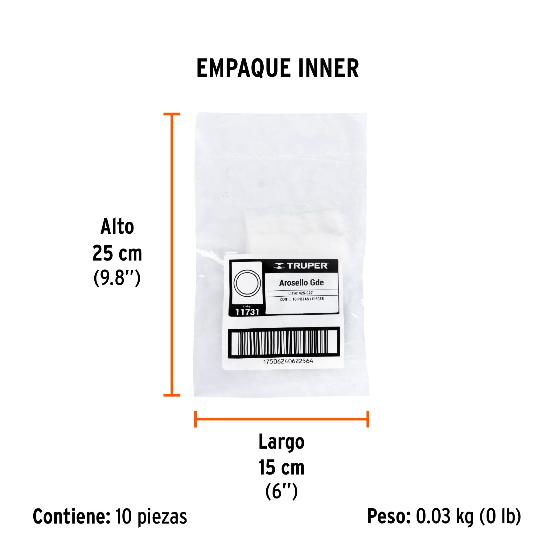 O ring grande para cilindro para fumigadora FM-425