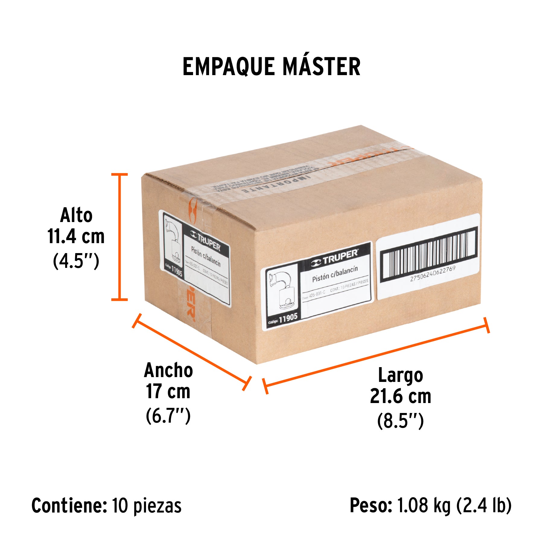 Pistón con perno integrado completo para fumigadora FM-425
