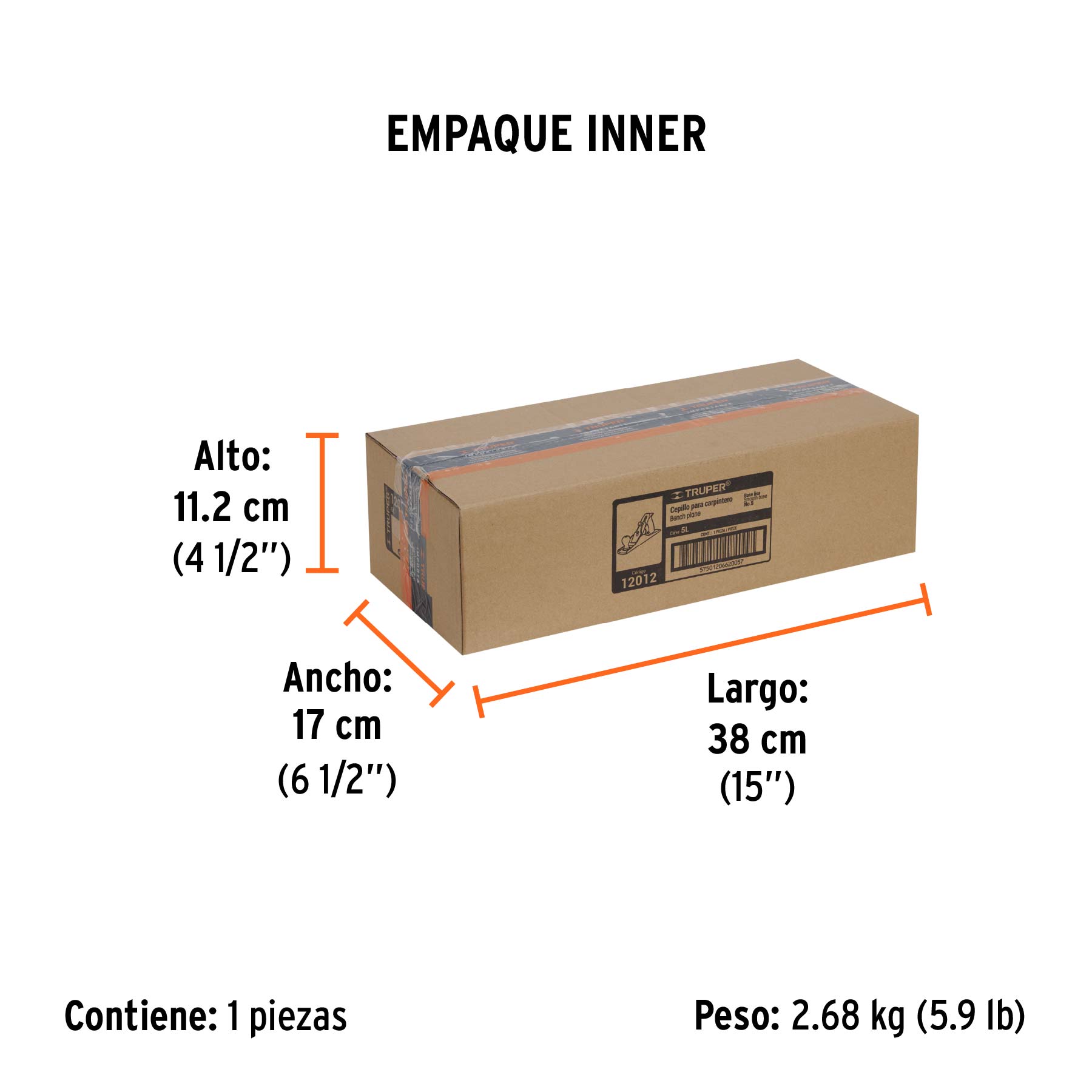 Cepillo para carpintero # 5, liso