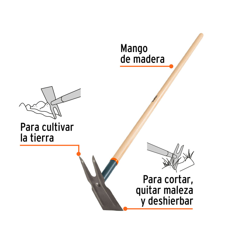 AZADON DE 2 CUERNOS, MANGO 54"