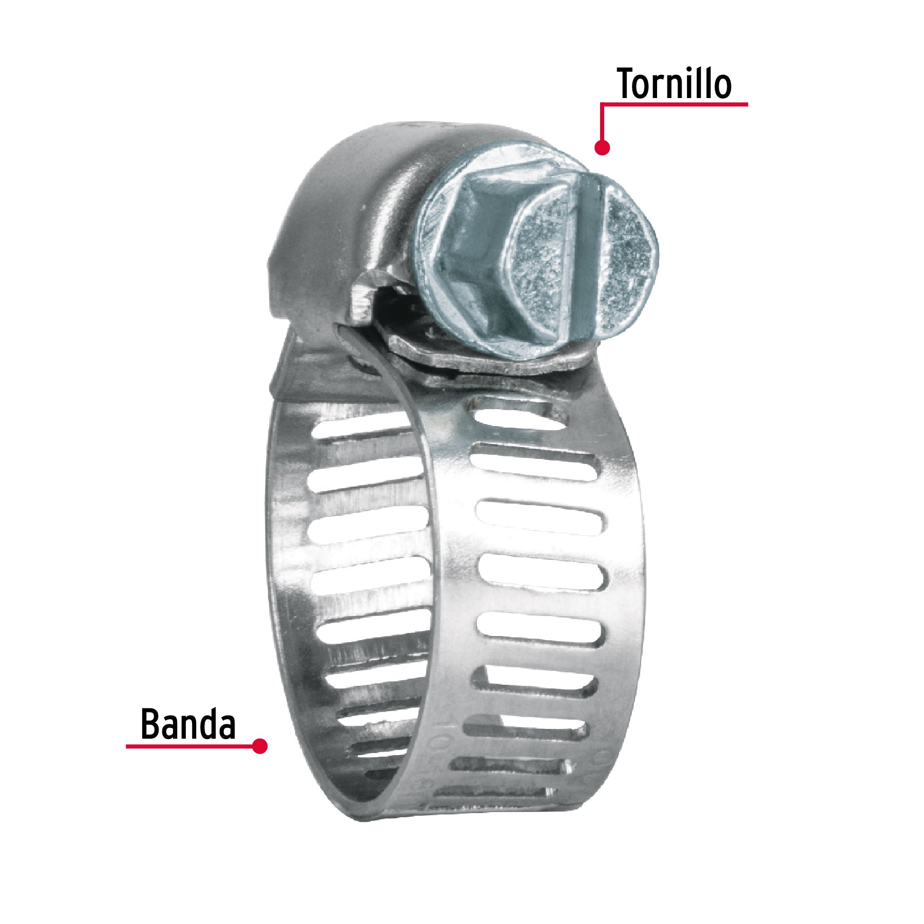 Mini-abrazadera reforzada, # 4, 3/8 - 5/8", bolsa 10 pzas