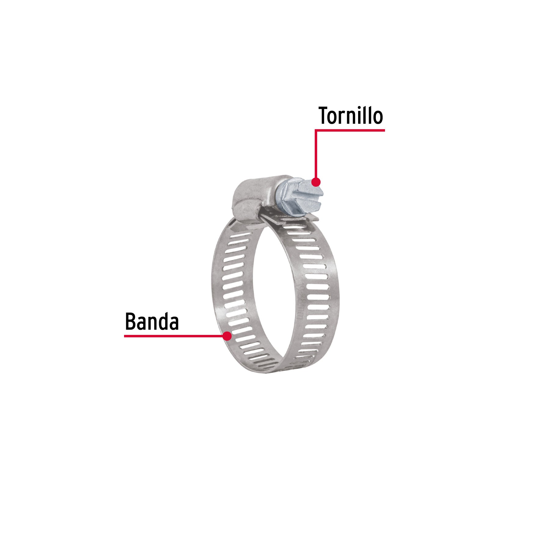 Abrazadera reforzada, # 16, 3/4 - 1-1/2", bolsa 10 pzas