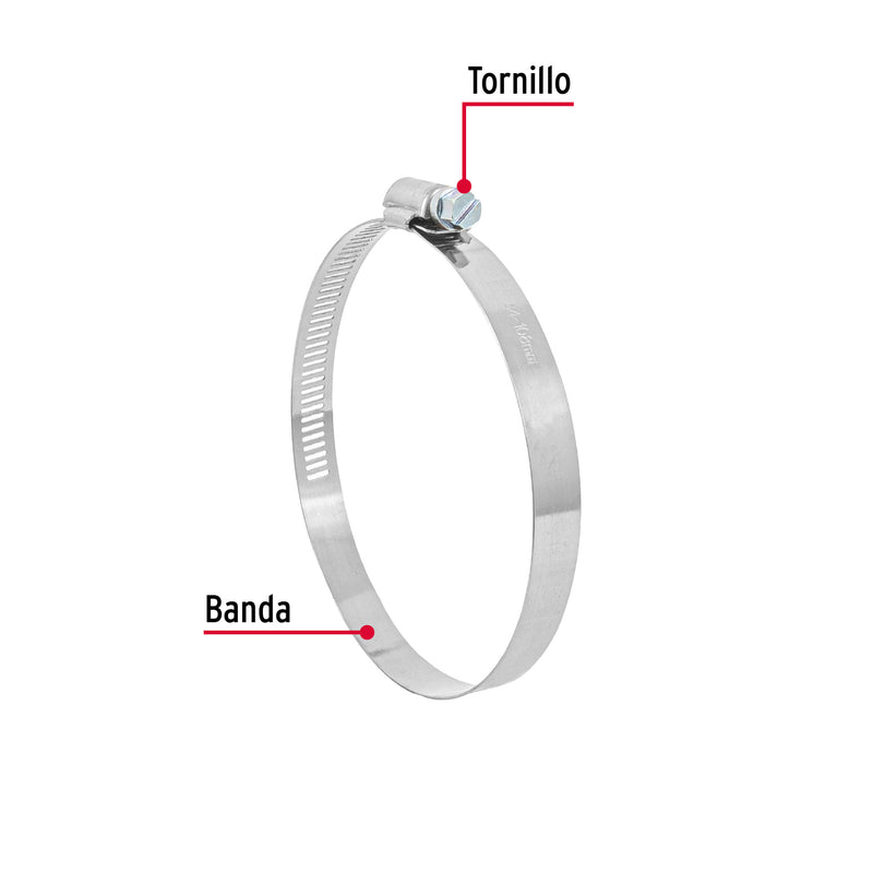 Abrazadera reforzada, # 60, 3-5/16 - 4-1/4", bolsa 5 pzas