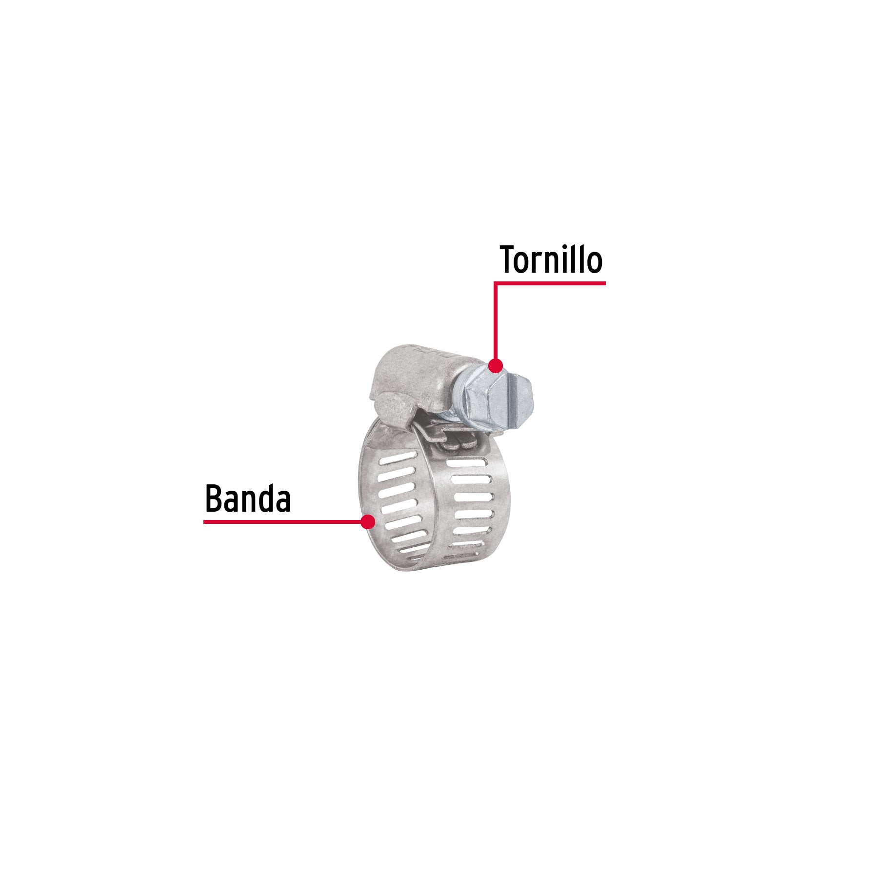 Abrazadera reforzada, # 6, 1/2 - 3/4", bolsa 10 pzas
