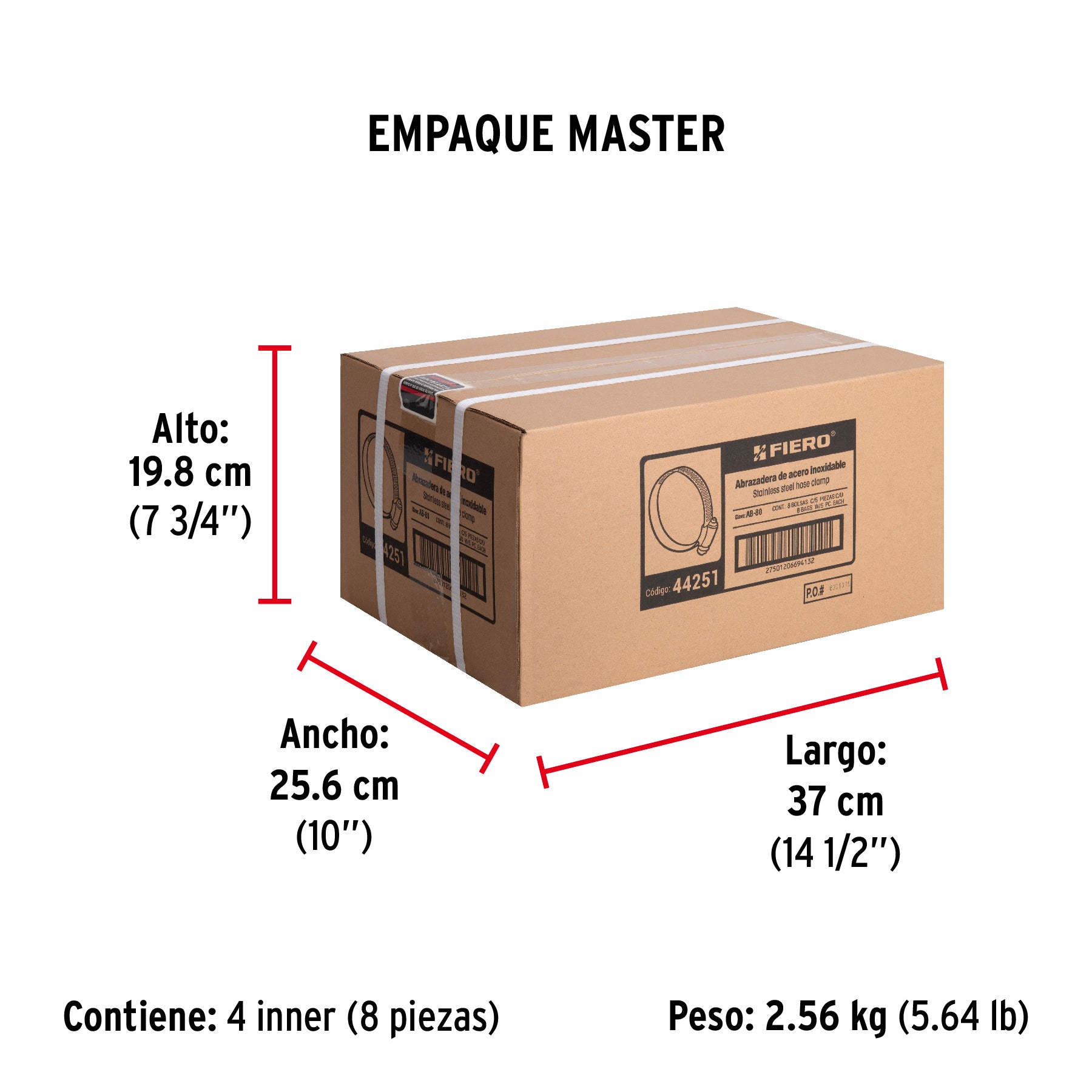 Abrazadera reforzada, # 80, 4-5/8 - 5-1/2", bolsa 5 pzas