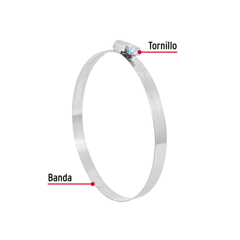 Abrazadera reforzada, # 80, 4-5/8 - 5-1/2", bolsa 5 pzas