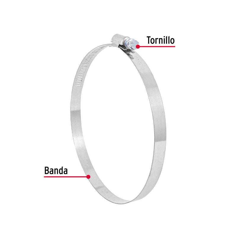 Abrazadera reforzada, # 88, 5-1/8 - 6", bolsa 5 piezas