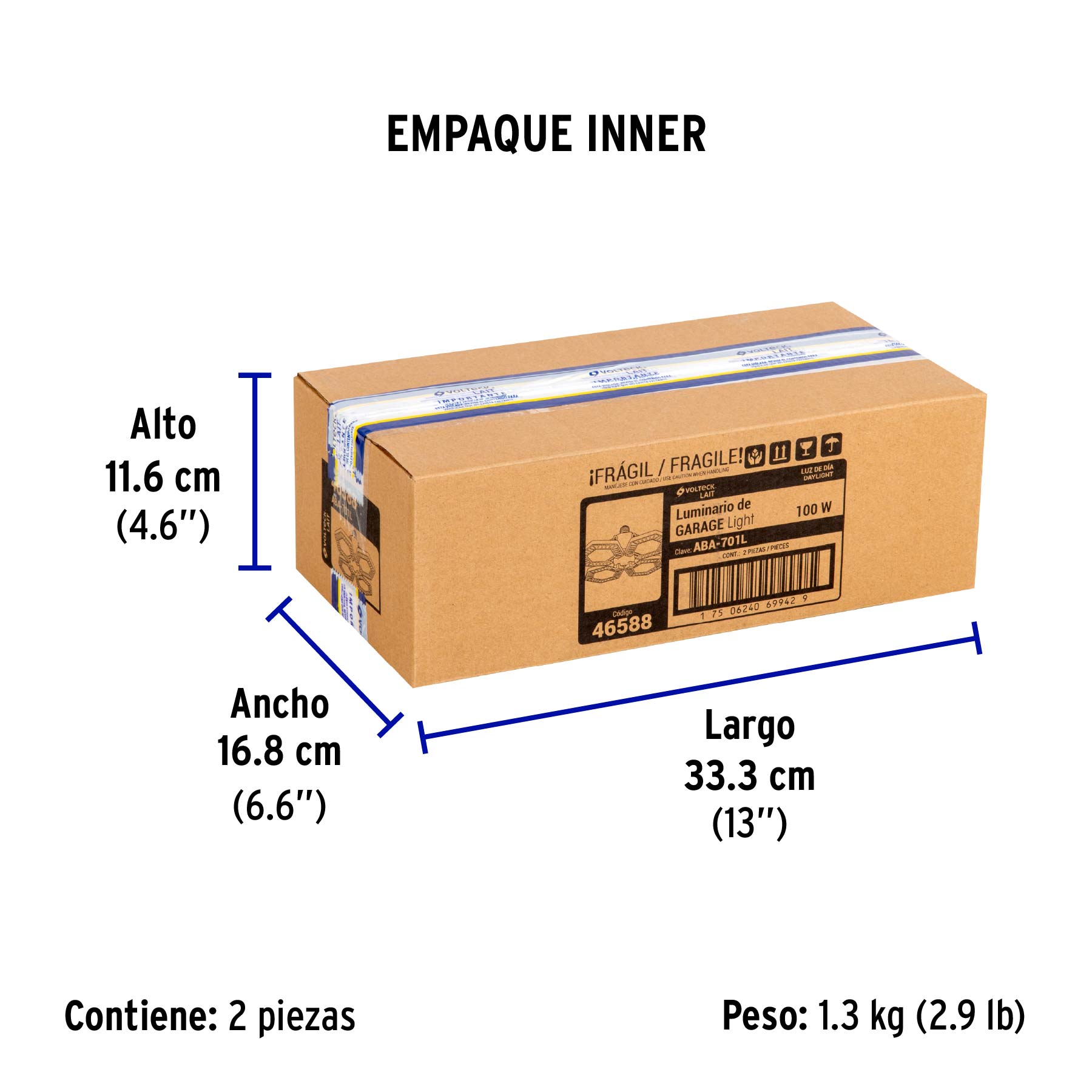 Luminario de LED 100 W, aluminio con 4 paneles abatibles