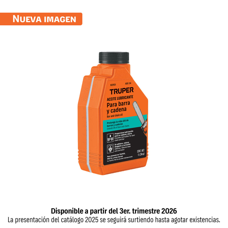 Aceite lubricante para barra y cadena de motosierra, Truper