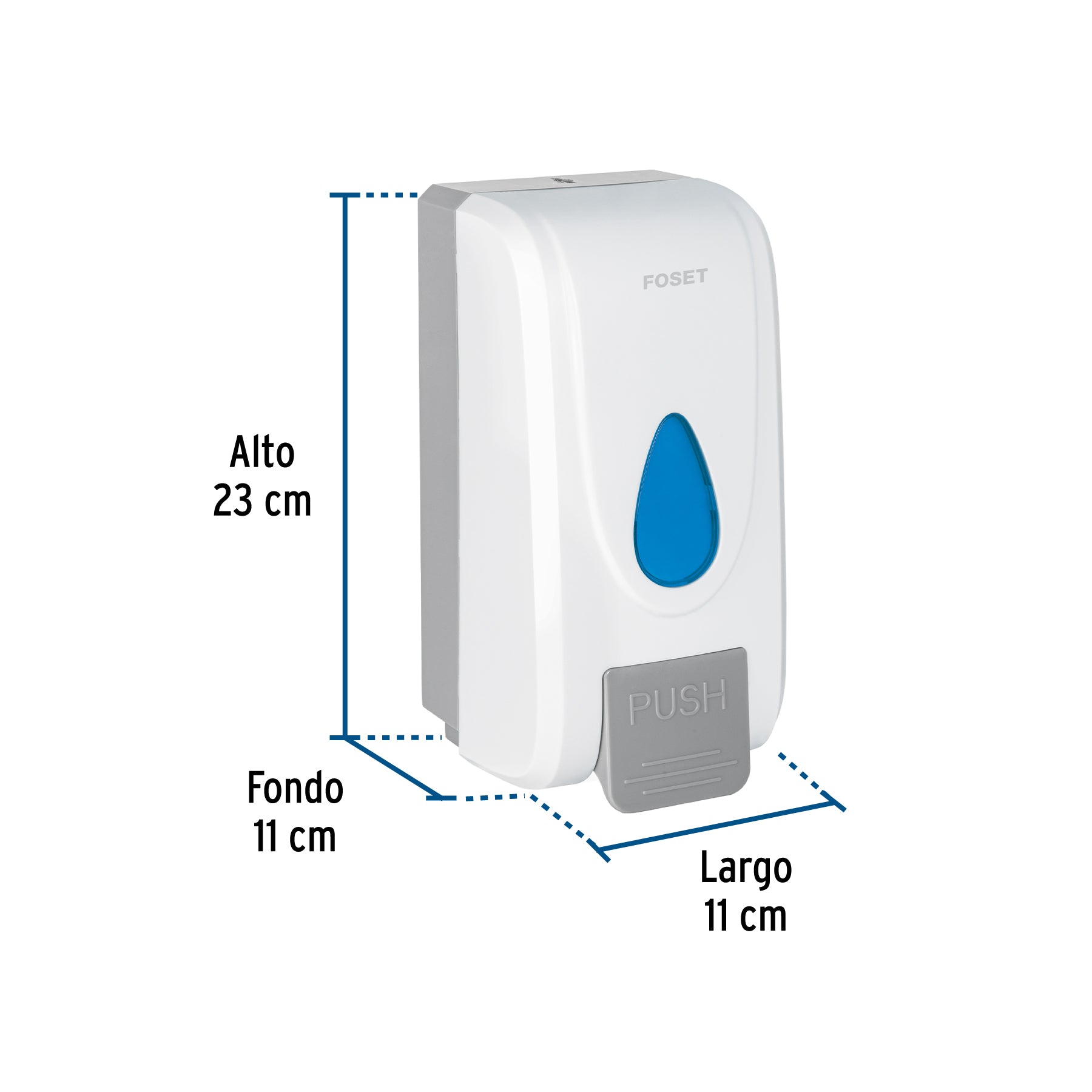 Dosificador de ABS para jabón espuma, blanco, FOSET