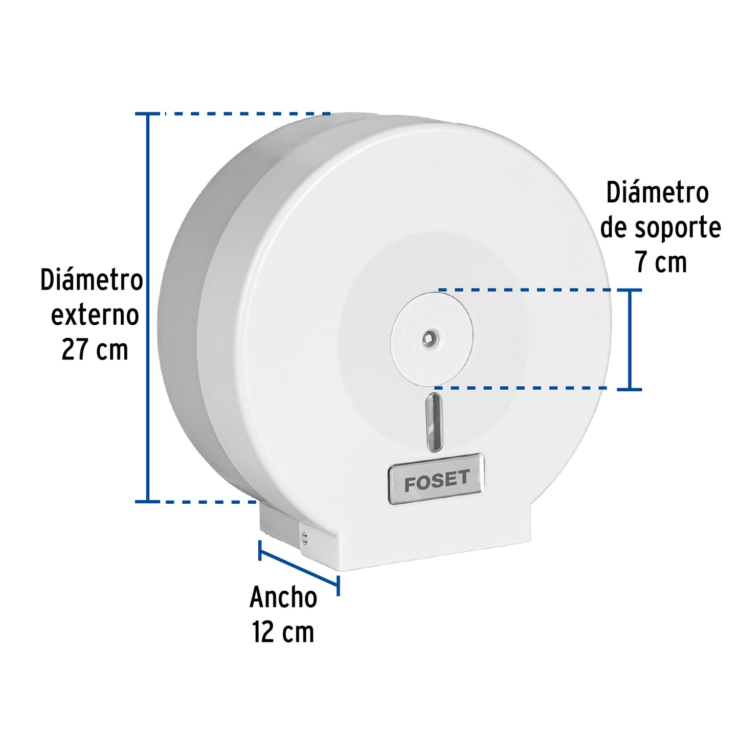 Portarollo junior de ABS, blanco, Foset Basic
