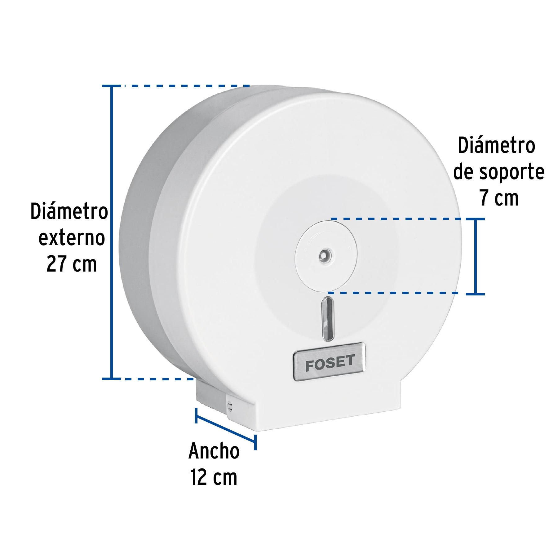 Portarollo junior de ABS, blanco, Foset Basic