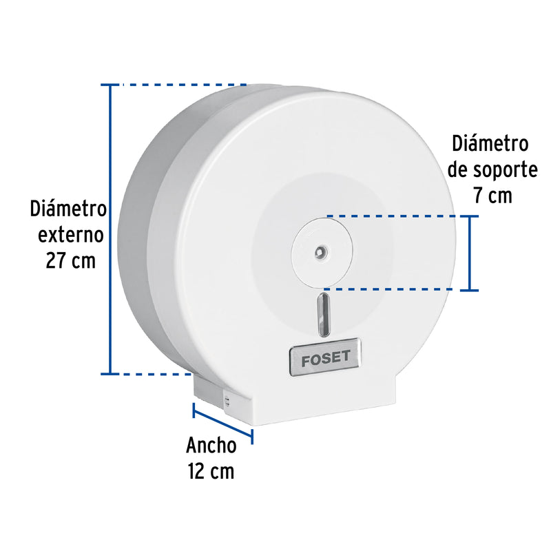 Portarollo junior de ABS, blanco, Foset Basic