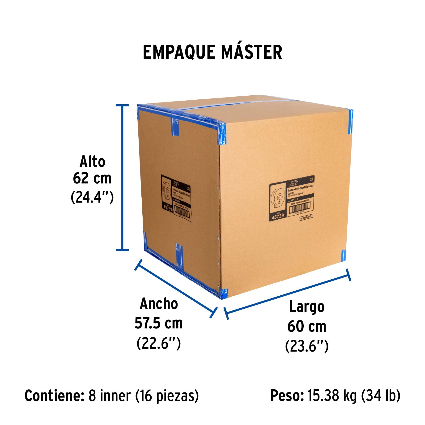 Portarollo junior de ABS, humo, Foset Basic