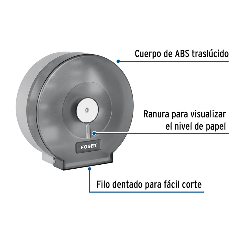 Portarollo junior de ABS, humo, Foset Basic