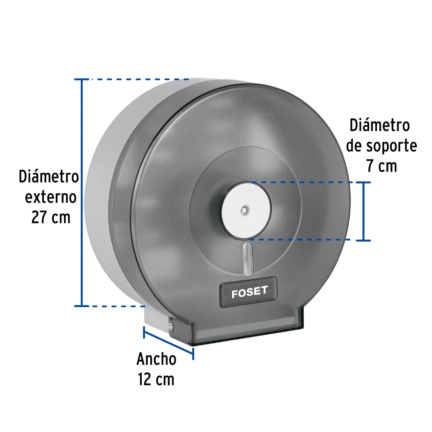 Portarollo junior de ABS, humo, Foset Basic