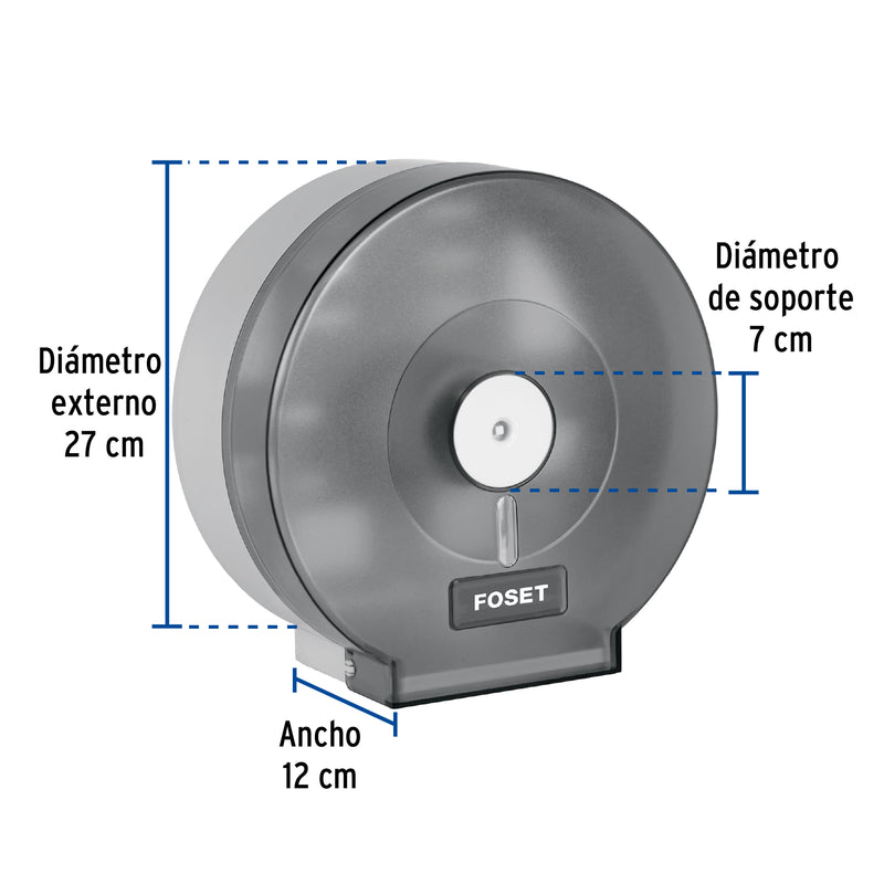 Portarollo junior de ABS, humo, Foset Basic