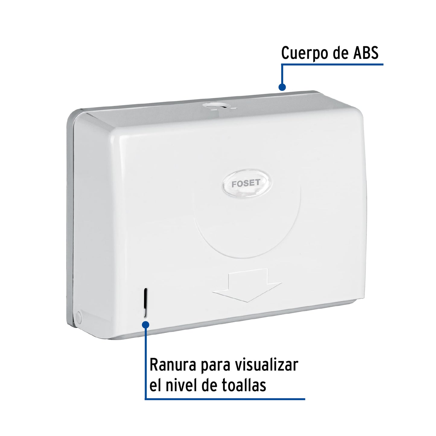 Dispensador junior p/toallas de papel, blanco, Foset Basic