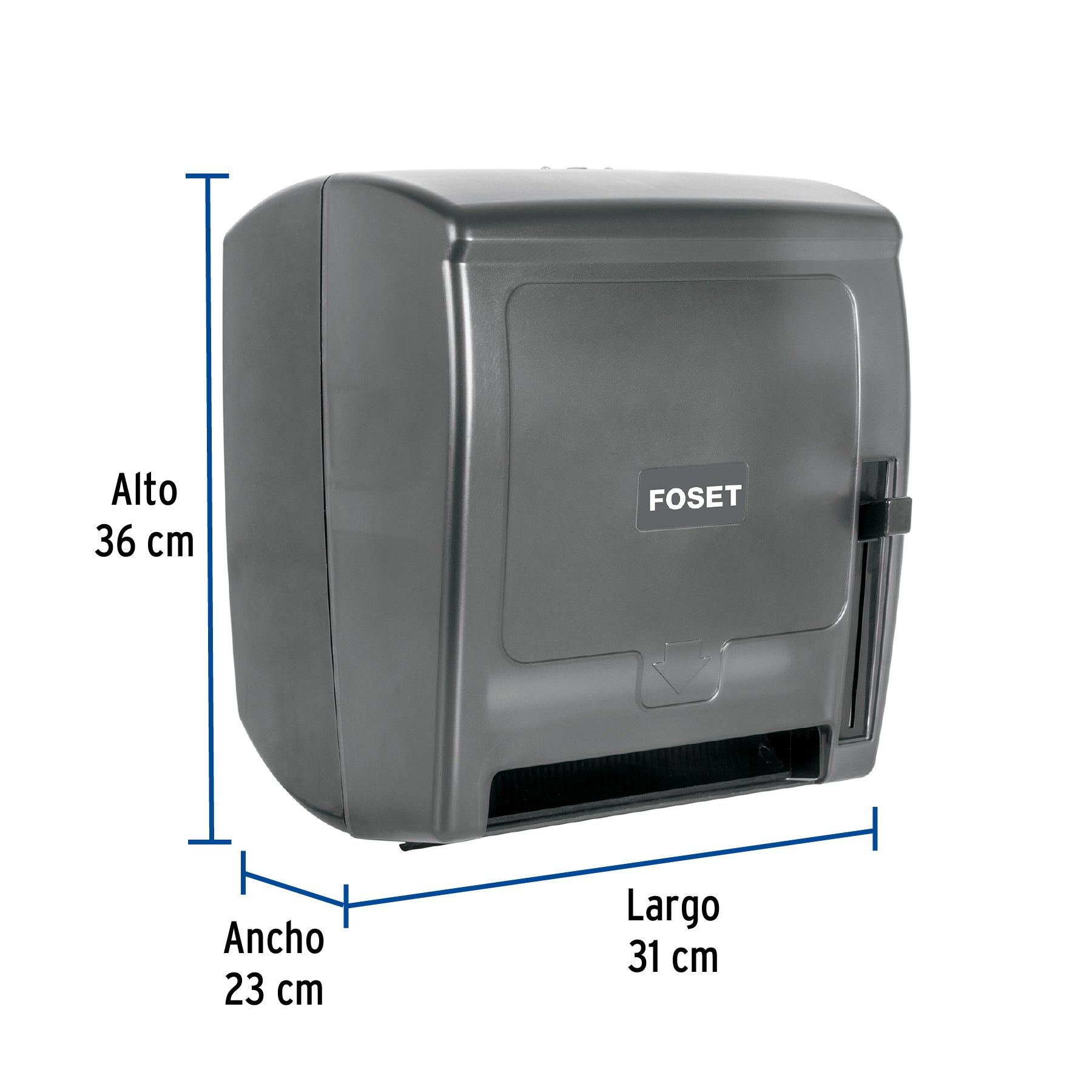 Dispensador de ABS para rollo de papel, humo, Foset