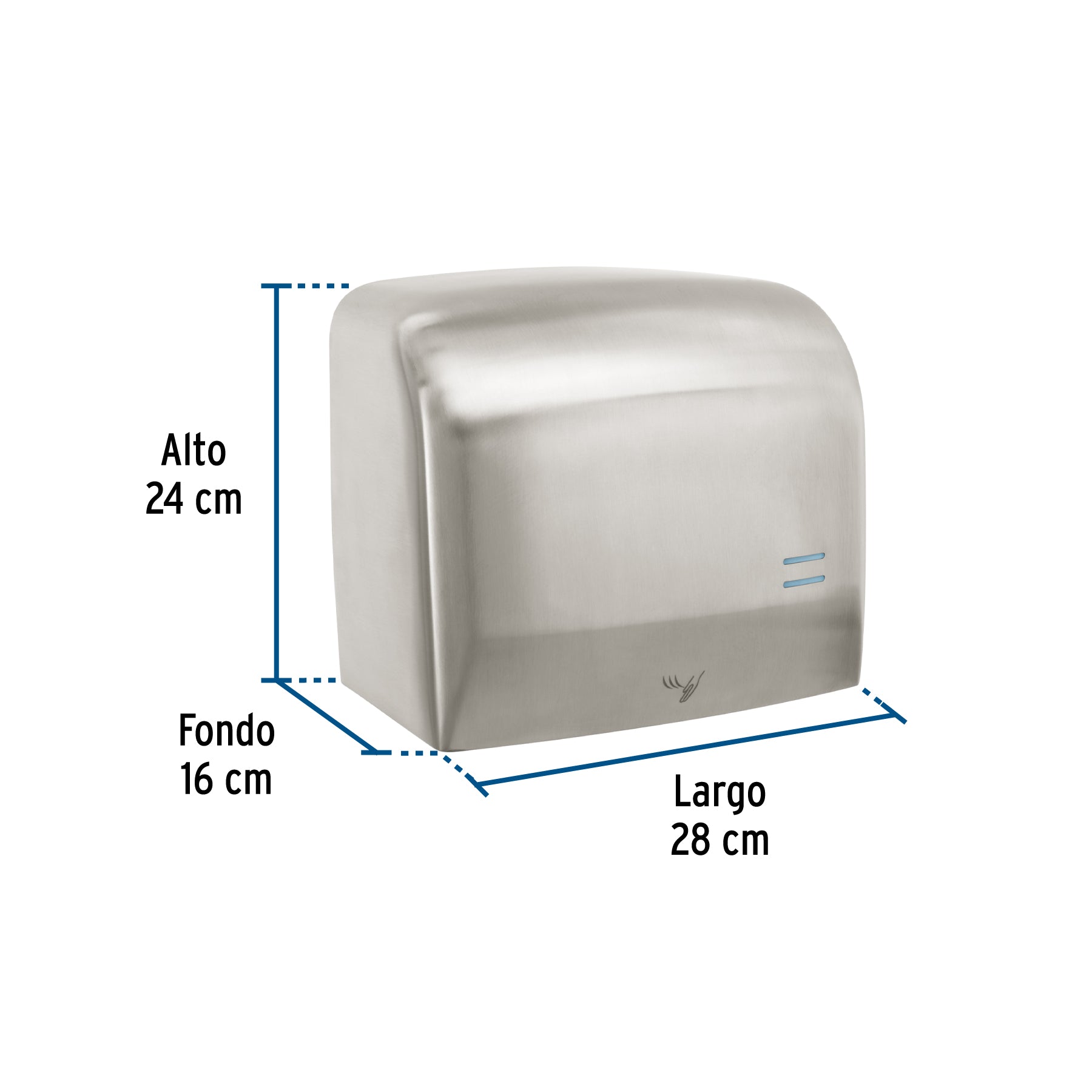 Secador de manos con sensor óptico, acero inoxidable, FOSET