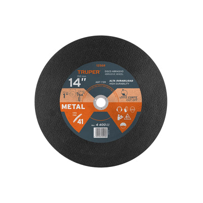 Disco para corte de metal, tipo 41, diámetro 14"..