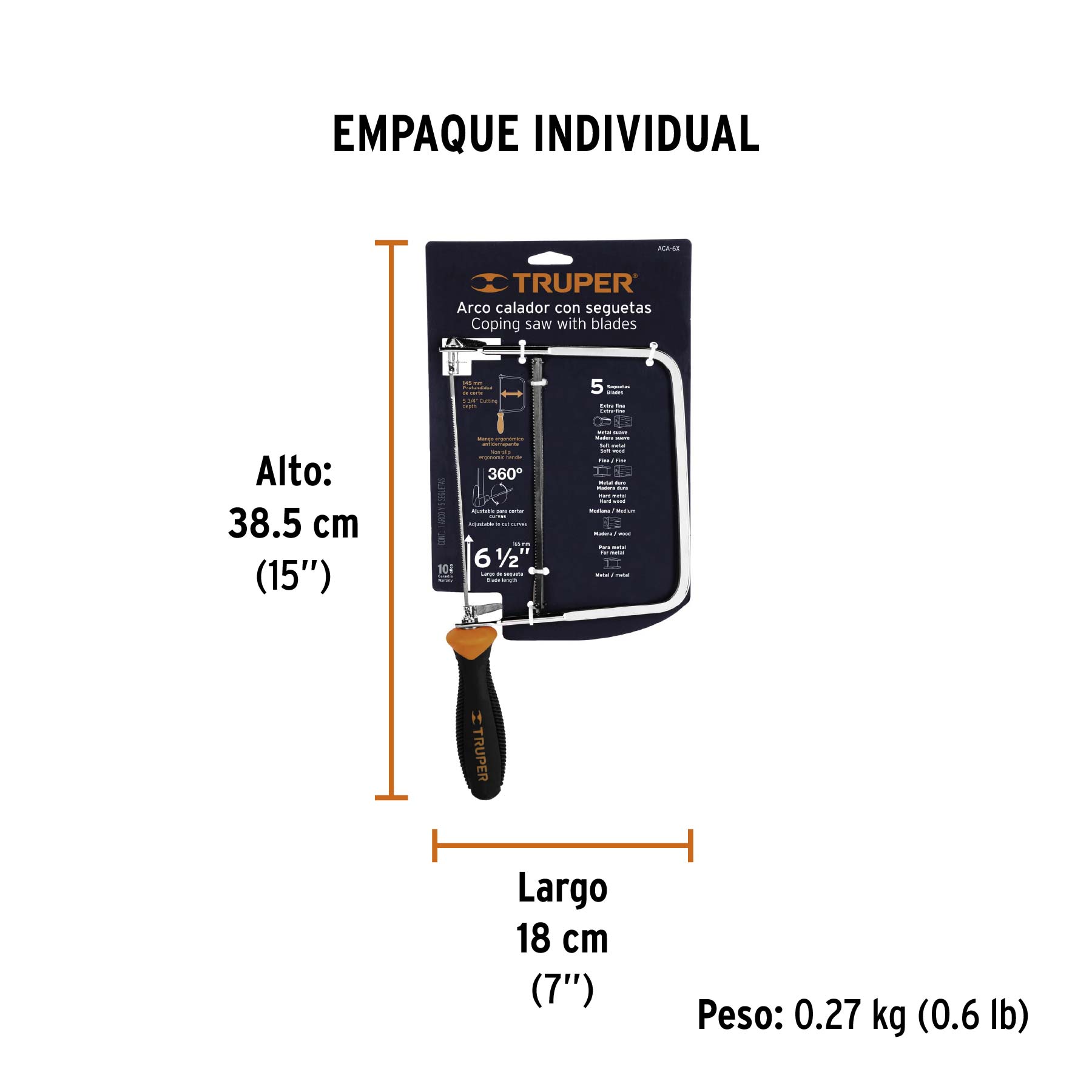 Arco calador para segueta 6"