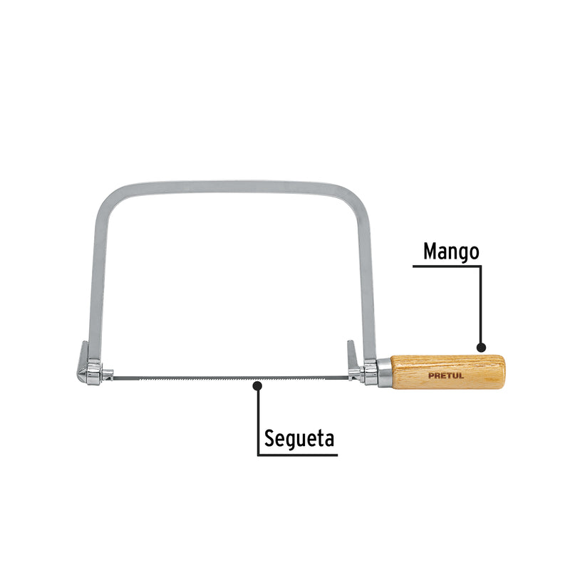 Arco calador para segueta 6", pretul