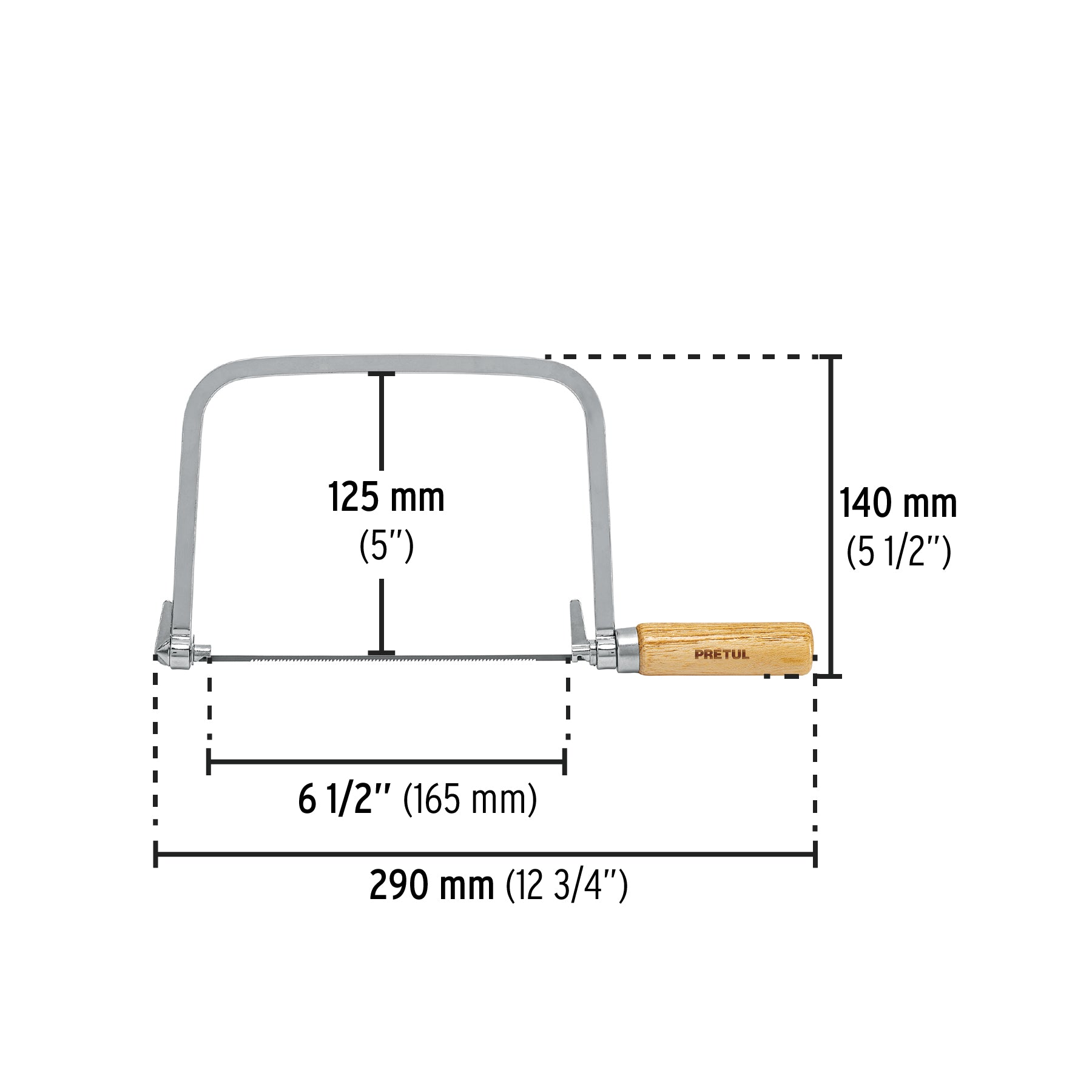 Arco calador para segueta 6", pretul