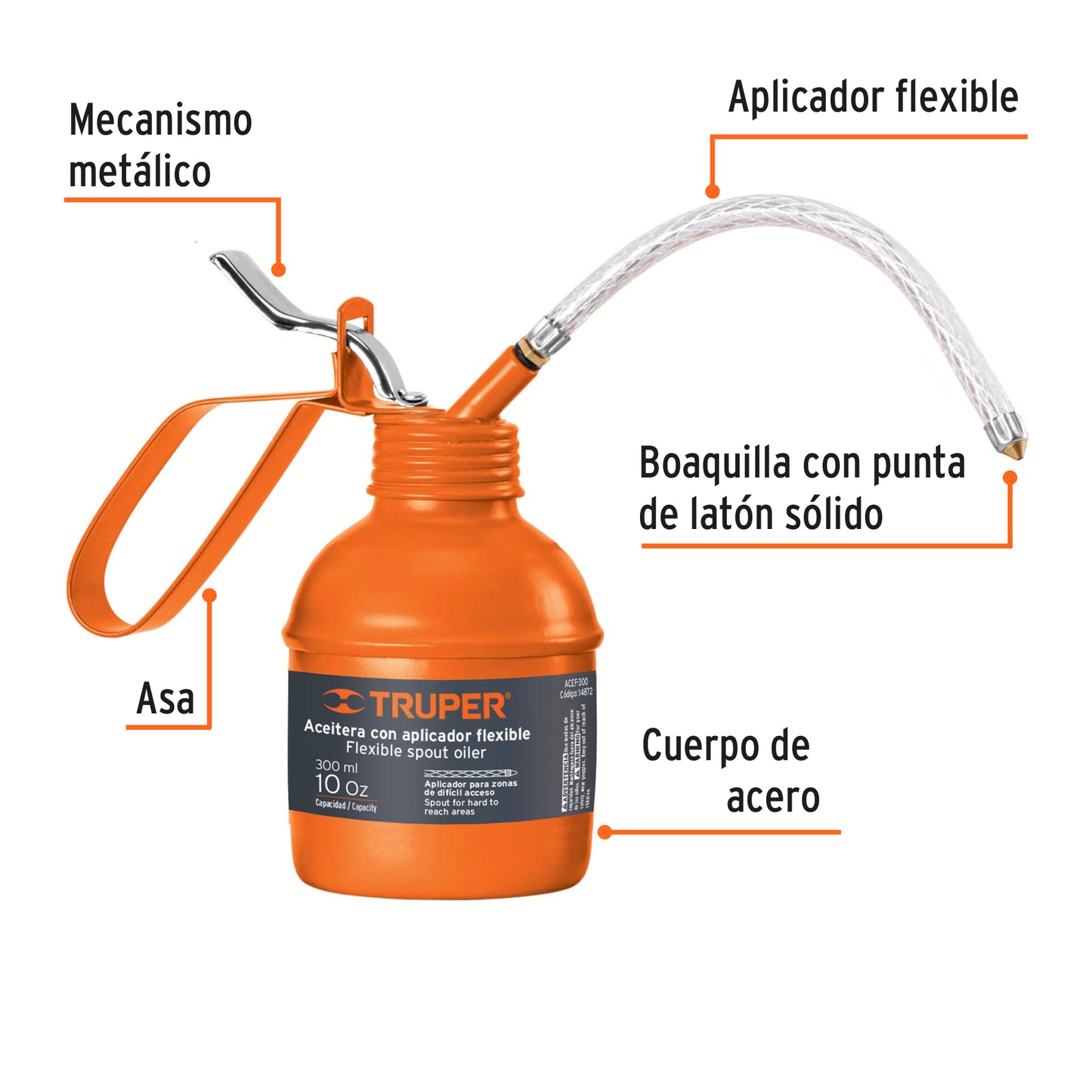Aceitera de pipeta flexible, 300 ml