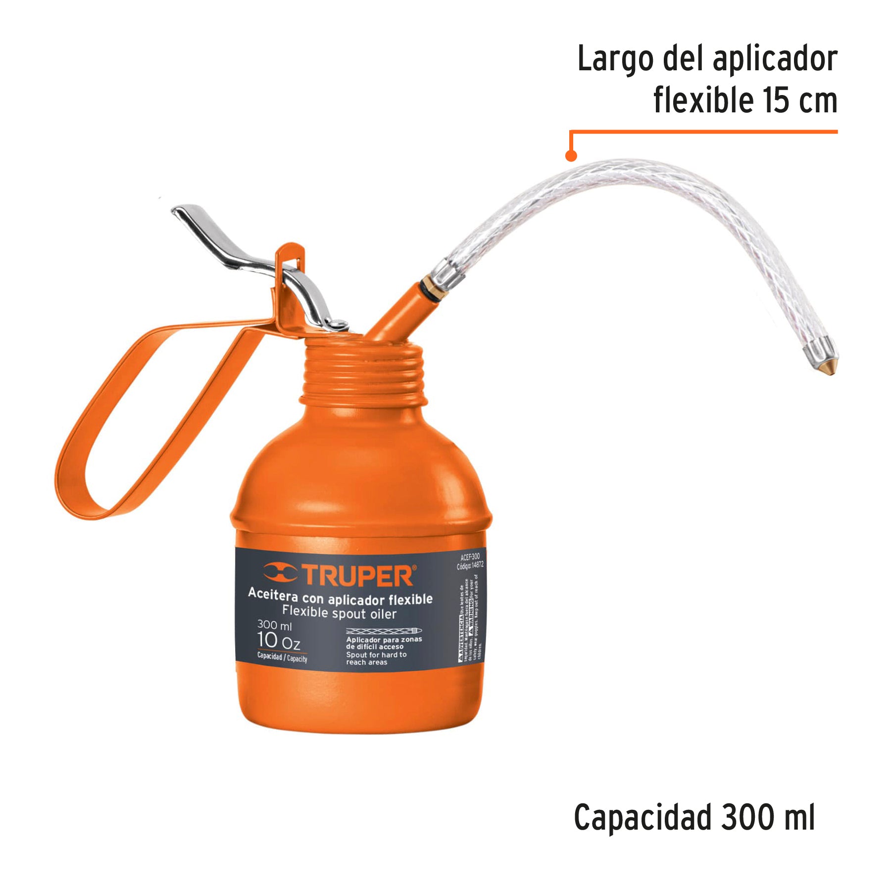 Aceitera de pipeta flexible, 300 ml