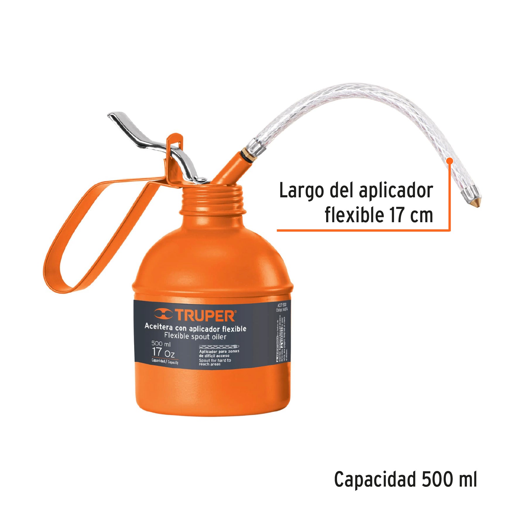 Aceitera de pipeta flexible, 500 ml