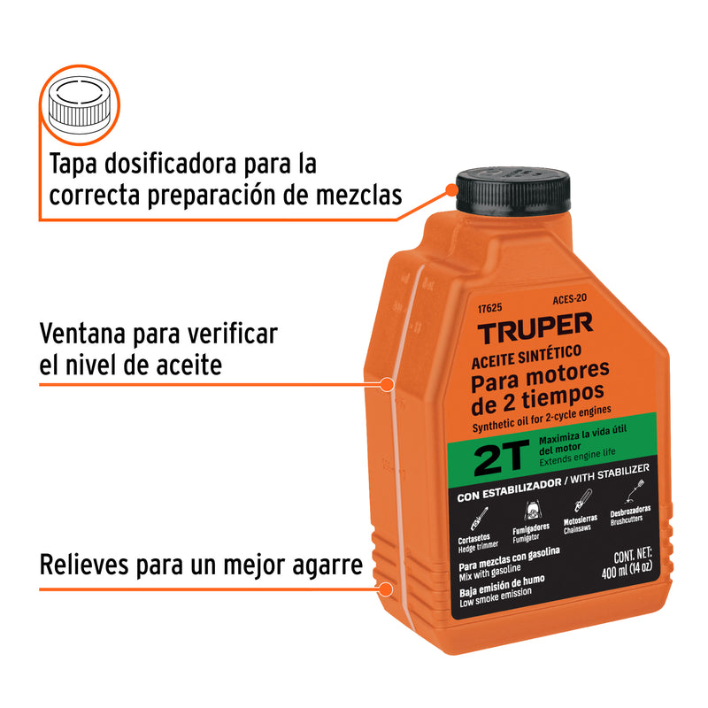 Aceite para motor de dos tiempos, 16 oz