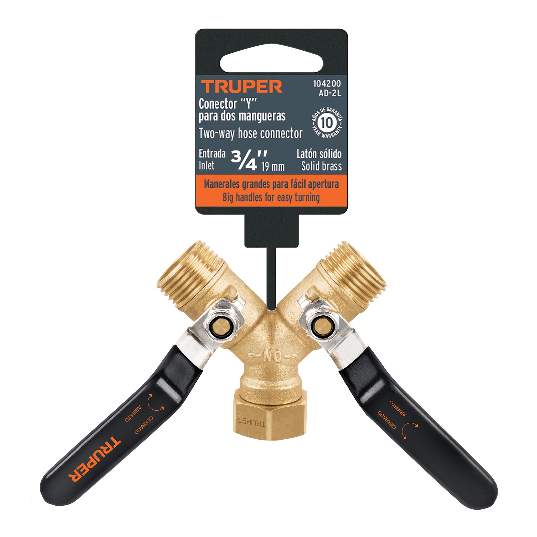 Conector 'Y' 3/4' cuerpo robusto con tuerca móvil p/manguera