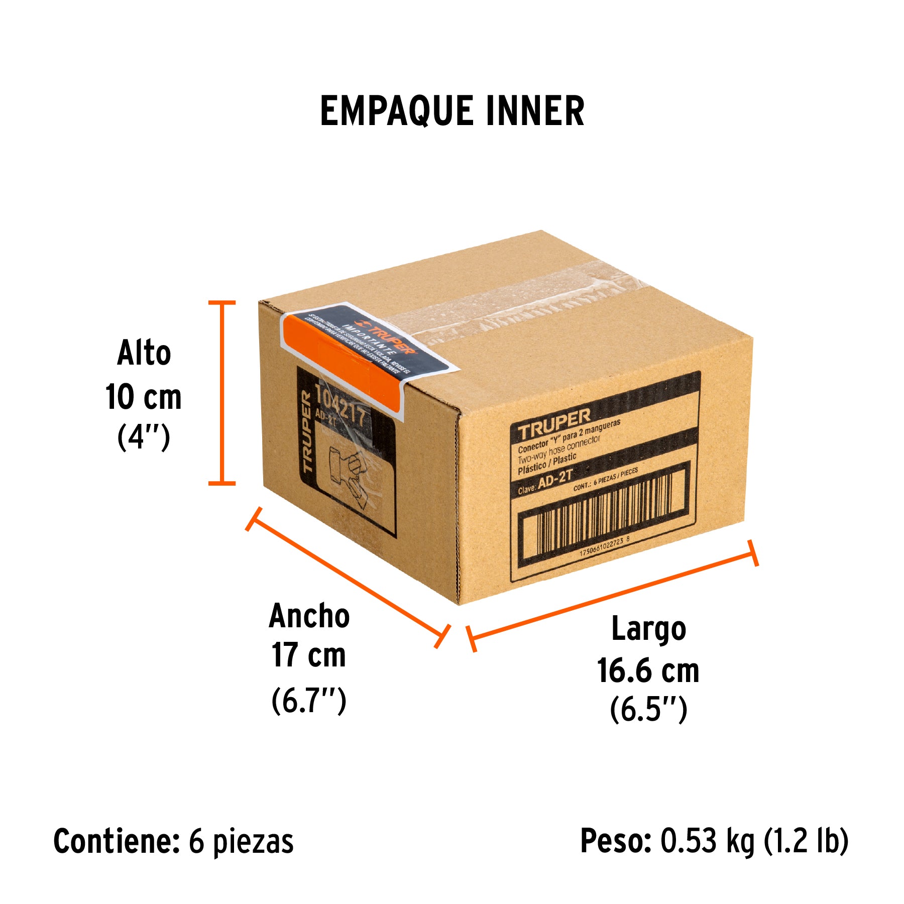 Conector 'Y' 3/4' plástico con tuerca móvil p/manguera
