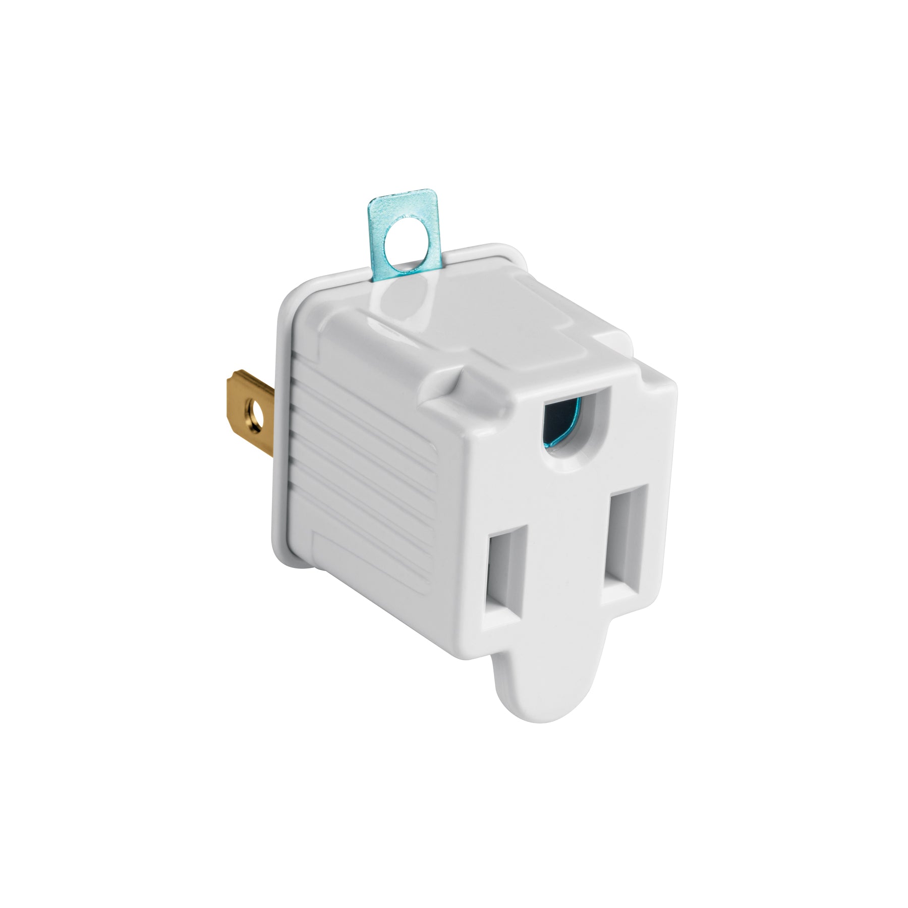 Adaptador 3 a 2 blanco, Volteck, 2 piezas