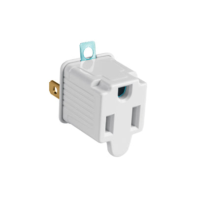 Adaptador 3 a 2 blanco, Volteck, 2 piezas