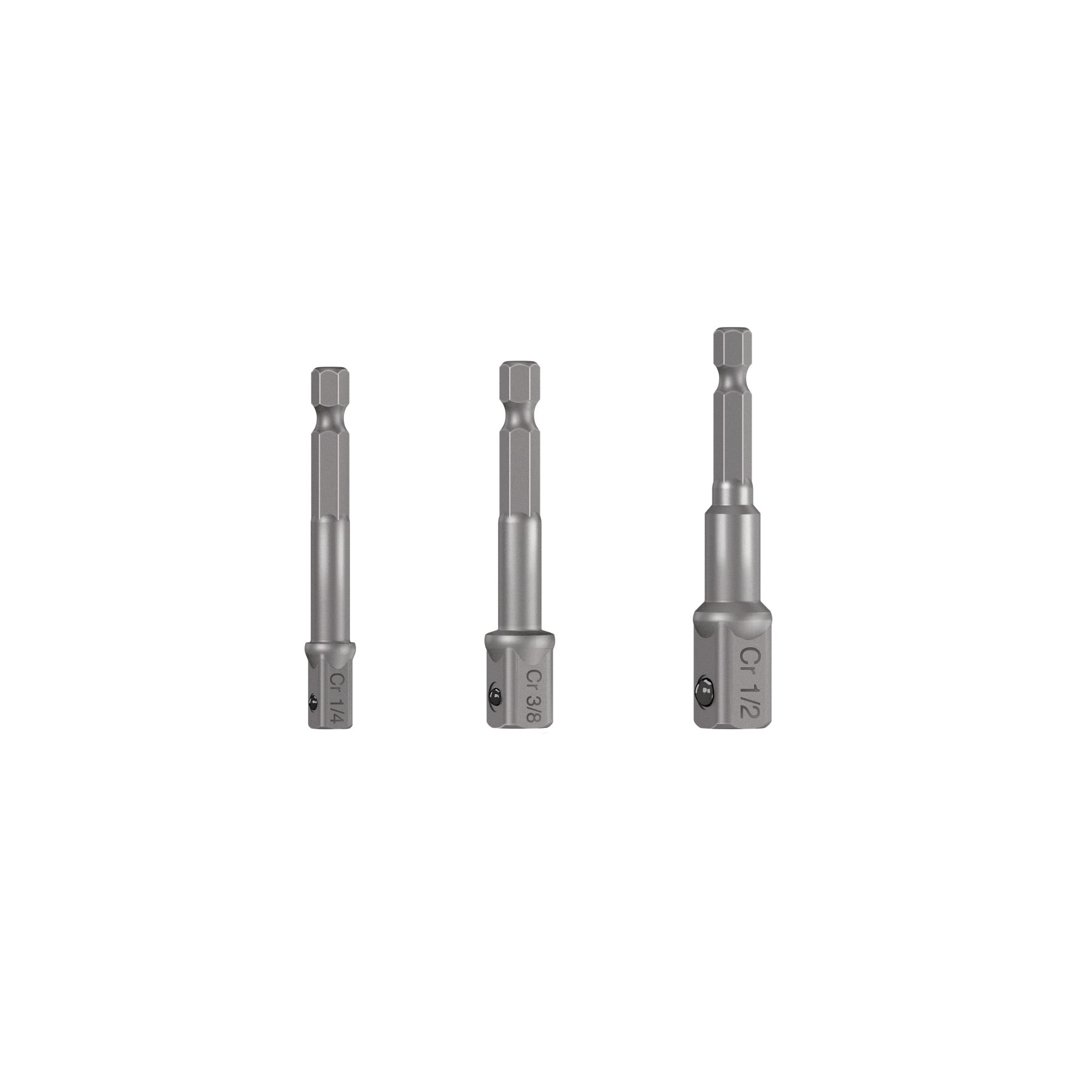 Juego de adaptadores para dados, 1/4", 3/8" y 1/2", 3 piezas