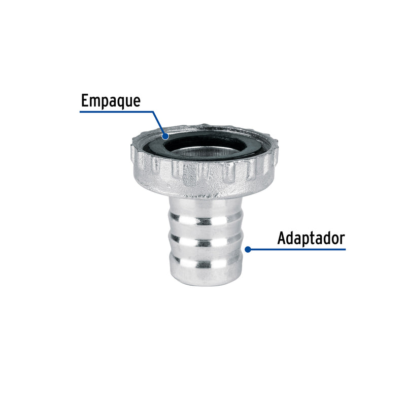 Adaptador metálico 1/2' para manguera, Foset